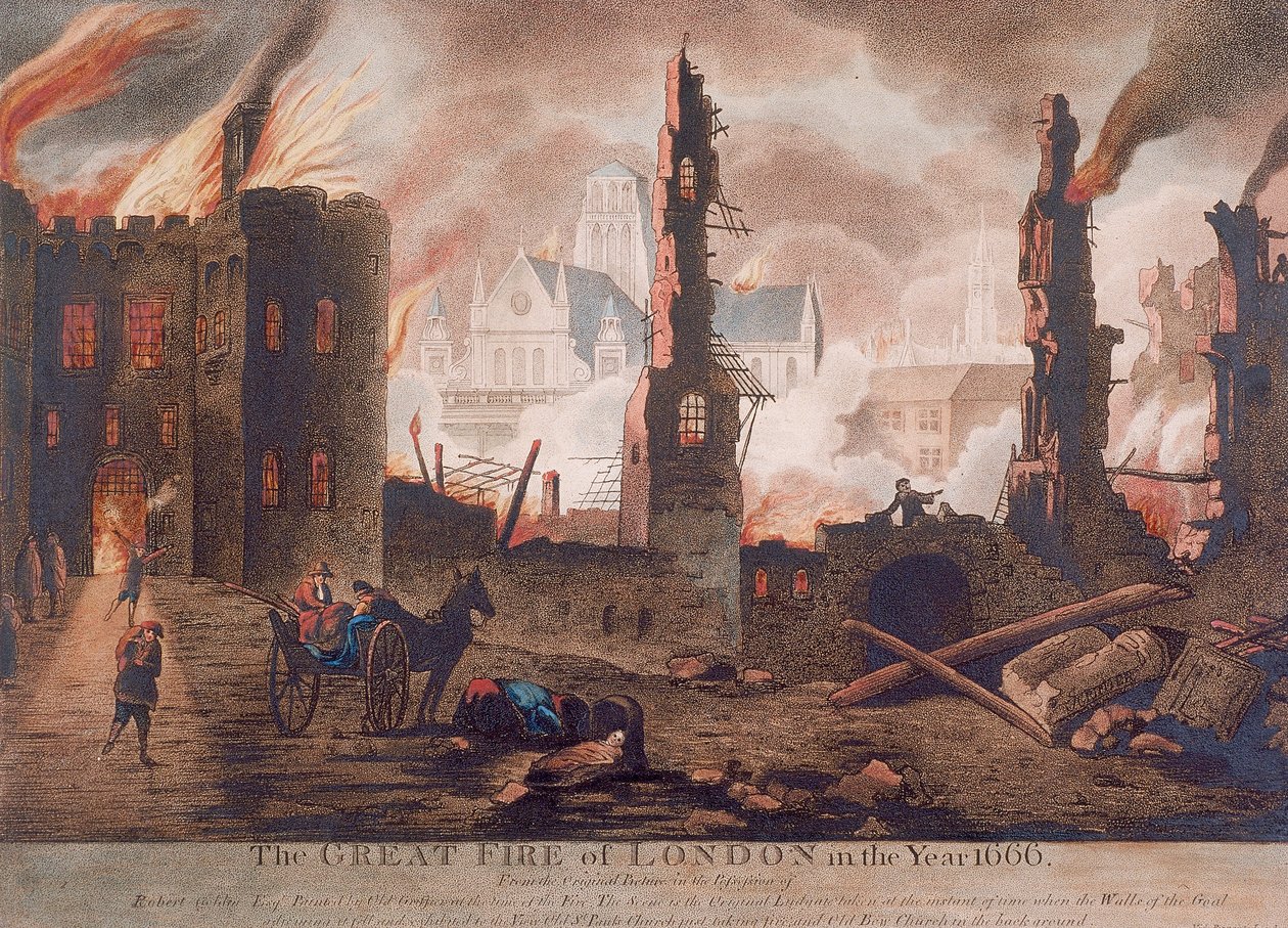 Ludgate, Großer Brand von London, London, 1792 von William Birch