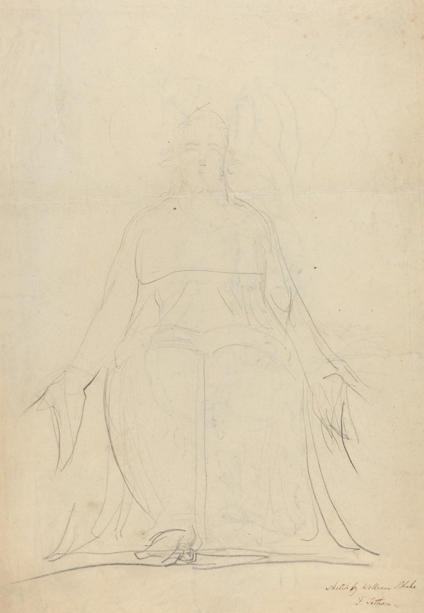 Eine aufsteigende Spirale von Figuren (recto) von William Blake