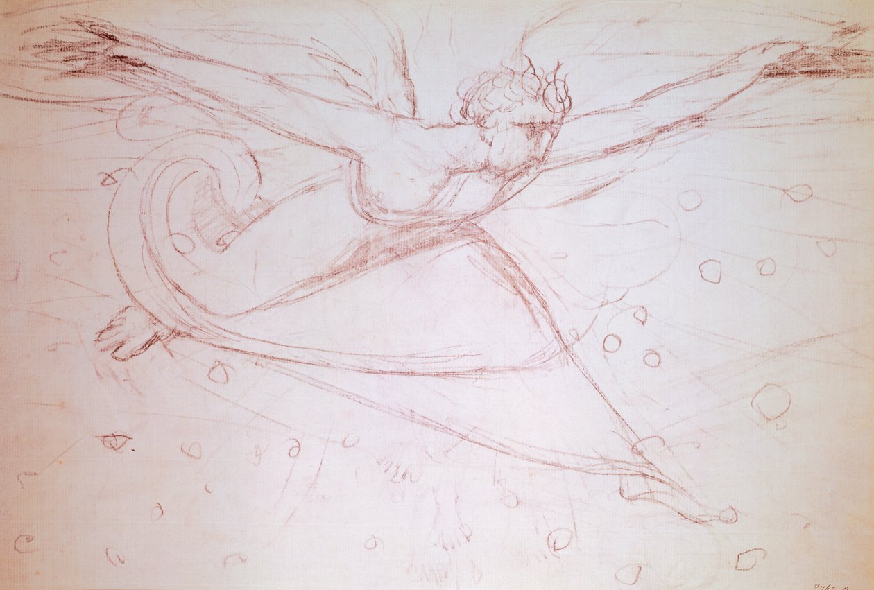 Engel gehend, Zeichnung von William Blake (1757-1827) von William Blake