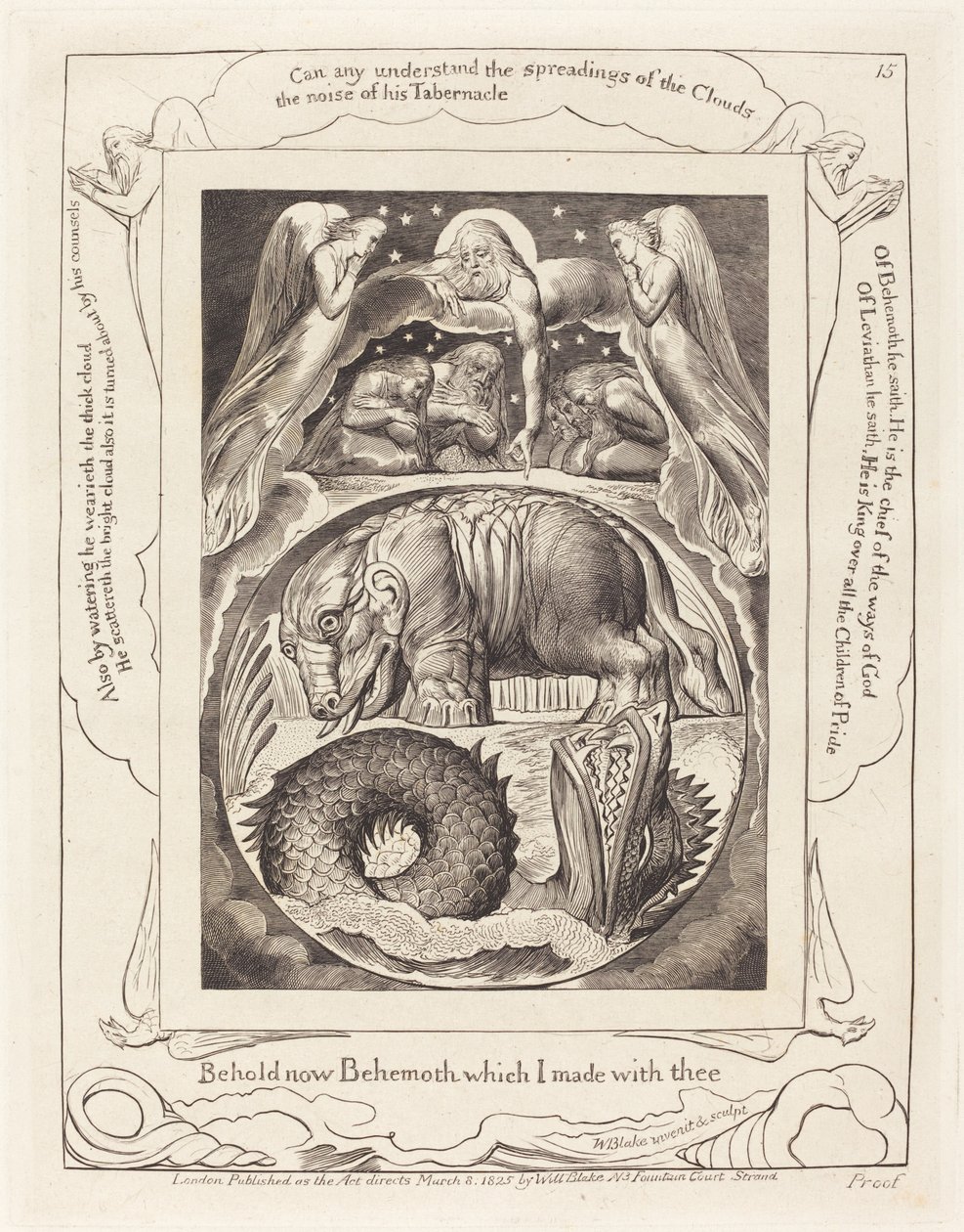 Behemoth und Leviathan von William Blake