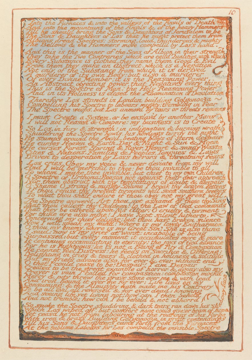 Jerusalem, Tafel 10, In die Öfen.... von William Blake