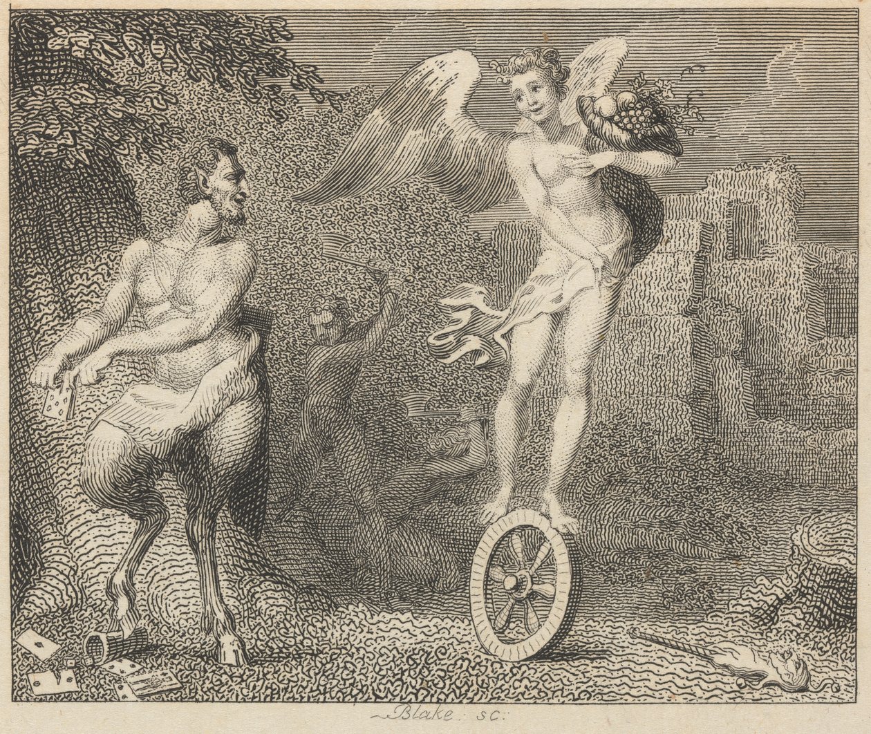 Pan und Fortuna von William Blake