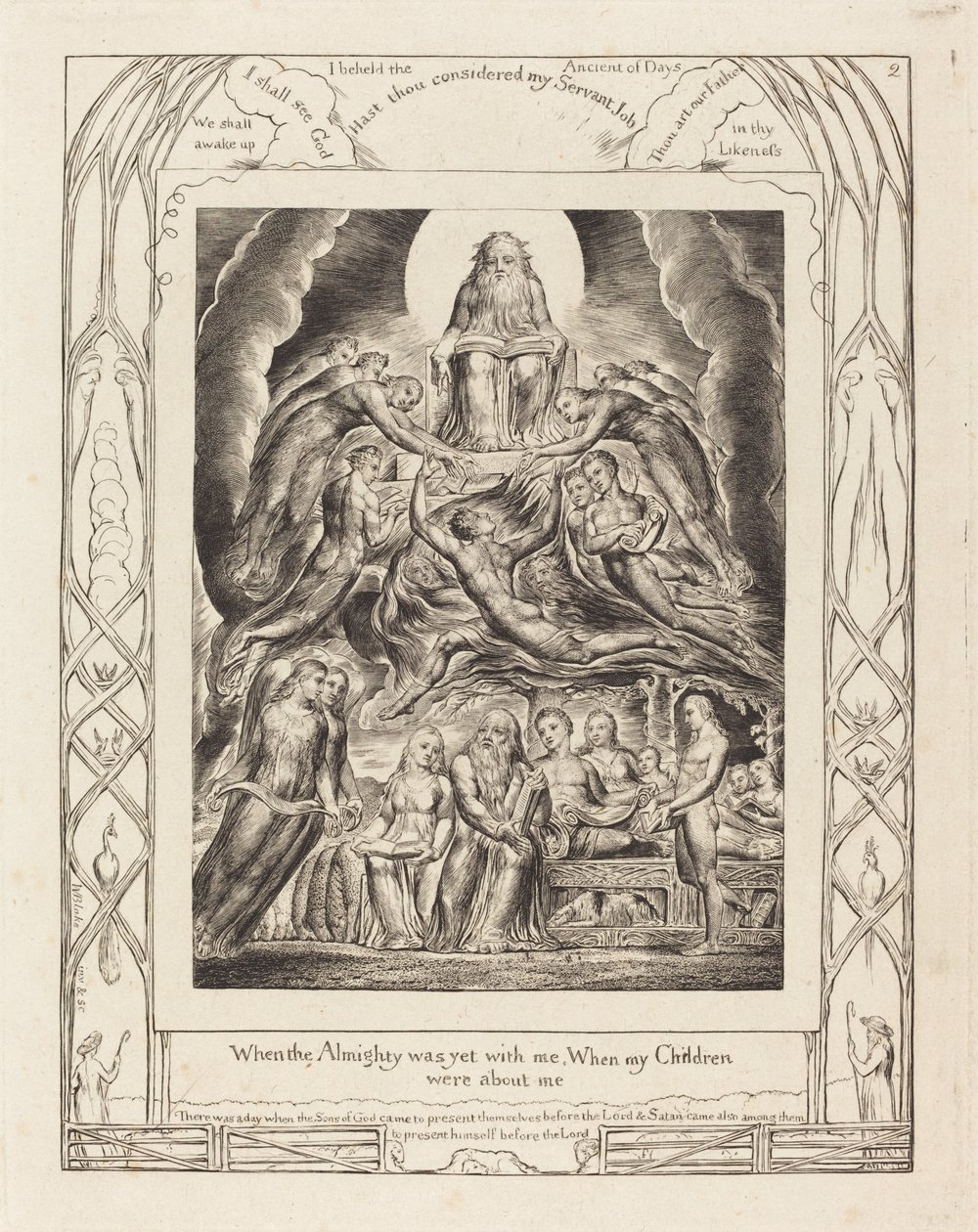 Satan vor dem Thron Gottes von William Blake
