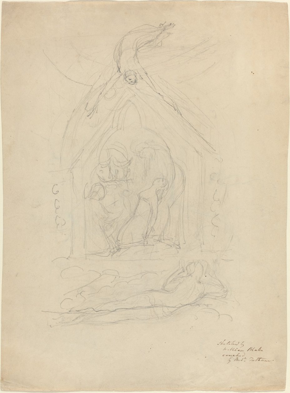 Der Abstieg des Friedens (recto) von William Blake