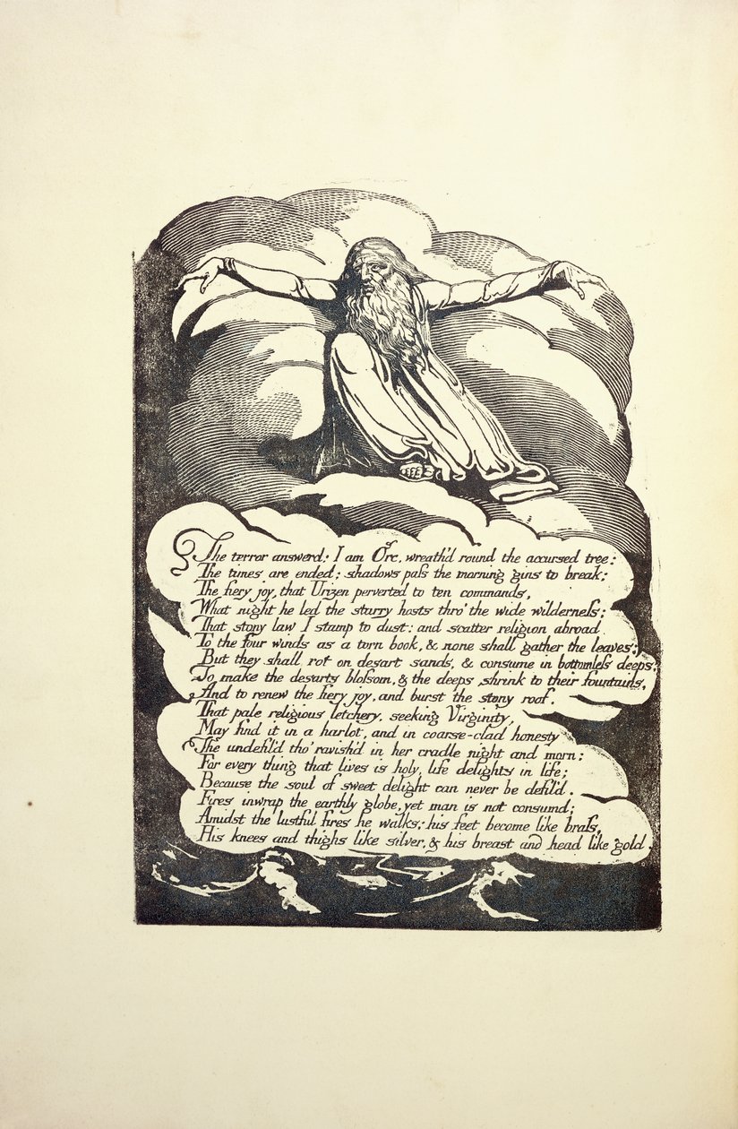 Die Antwort des Terrors, Mitte der 1790er Jahre von William Blake
