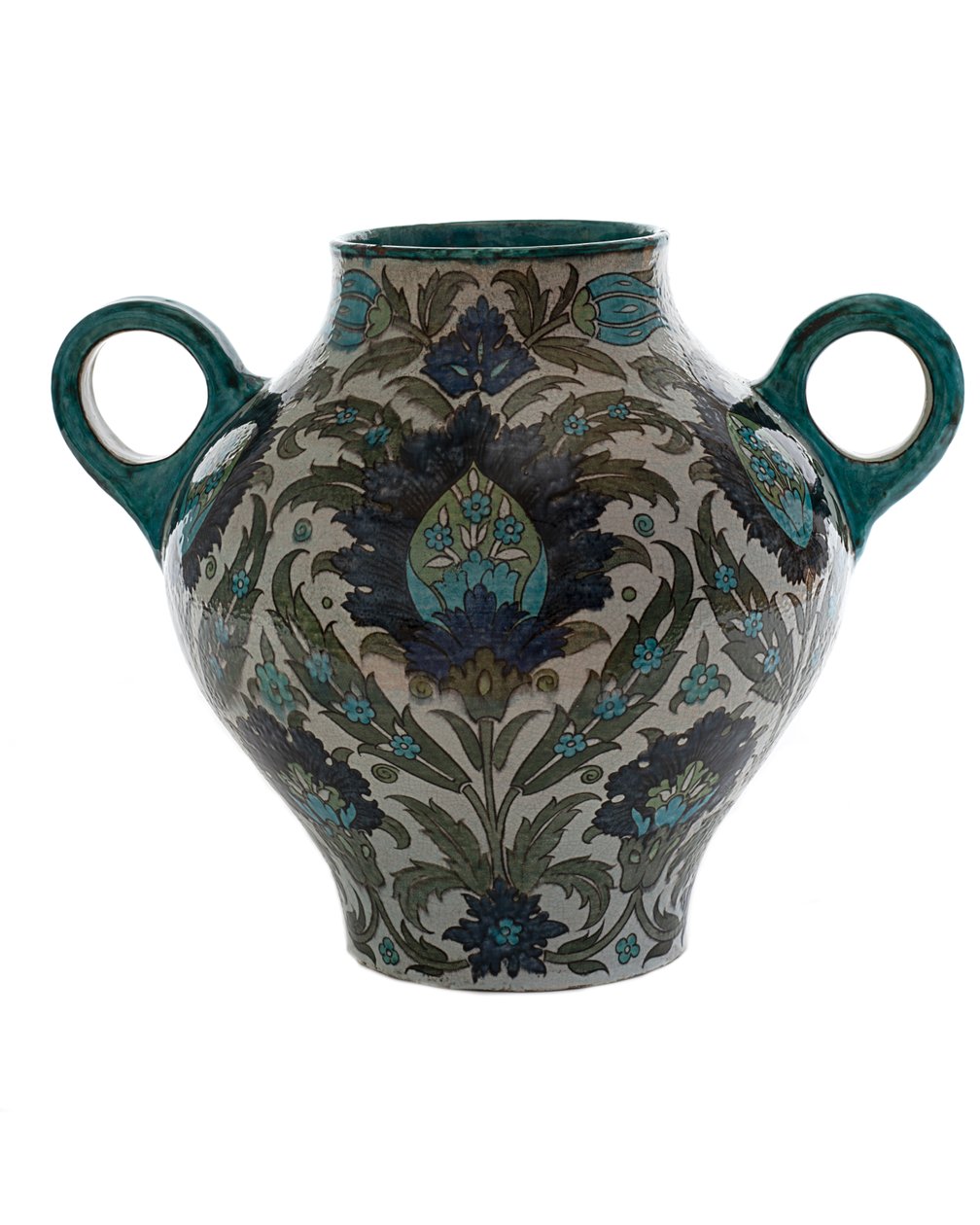 Doppelhenkel-Persische Vase, 1888-1907 von William de Morgan