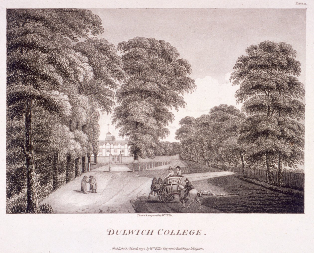 Dulwich College, Camberwell, London, 1792 von William Ellis