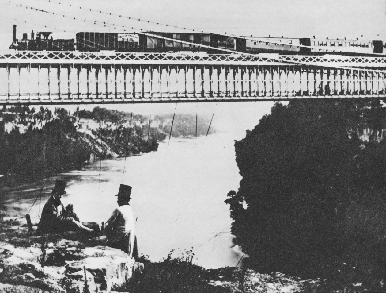 Erste Eisenbahnbrücke über den Niagara von William England