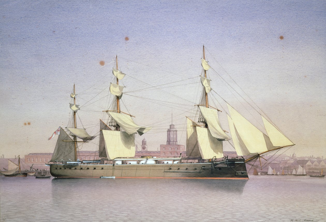 H.M.S. Monarch in Plymouth von William Frederick Mitchell