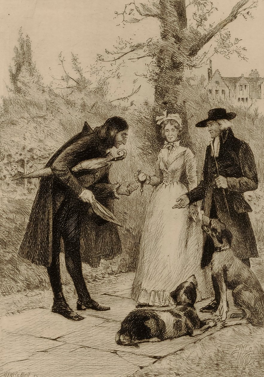 Ohne Titel (Paar trifft einen Mann) von William Harry Warren Bicknell