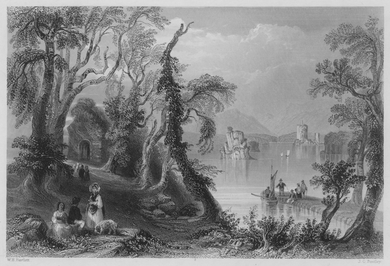 Innisfallen, See von Killarney von William Henry (after) Bartlett