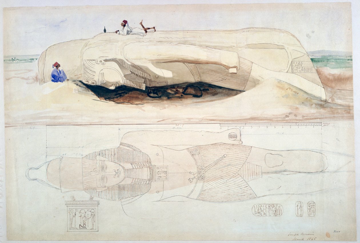 Koloss von Ramses II., Memphis, 1845 von William Henry Bartlett