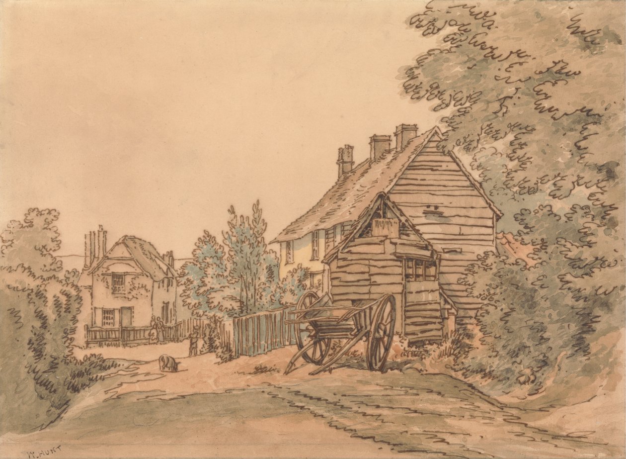Eine Straße in einem Dorf von William Henry Hunt