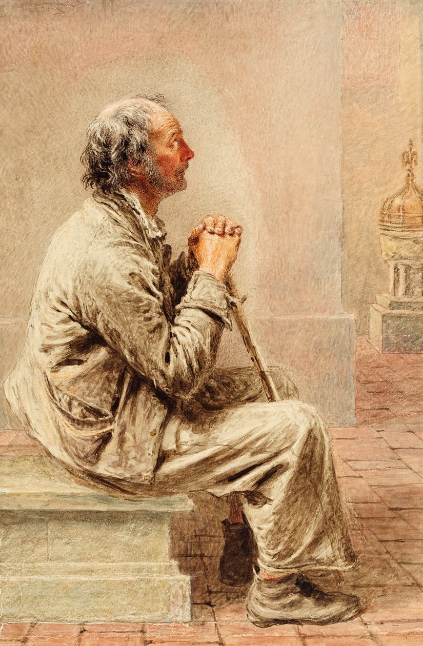 Rustikale Andacht, ca. 1840 von William Henry Hunt