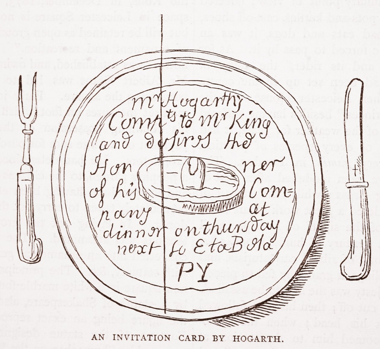 Eine Einladungskarte von Hogarth von William Hogarth