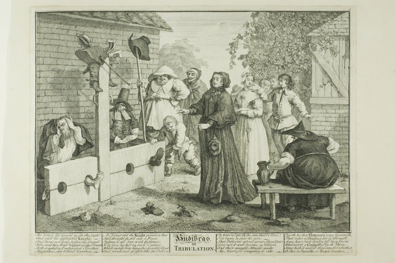 Hudibras in Bedrängnis, Platte sechs aus Hudibras von William Hogarth