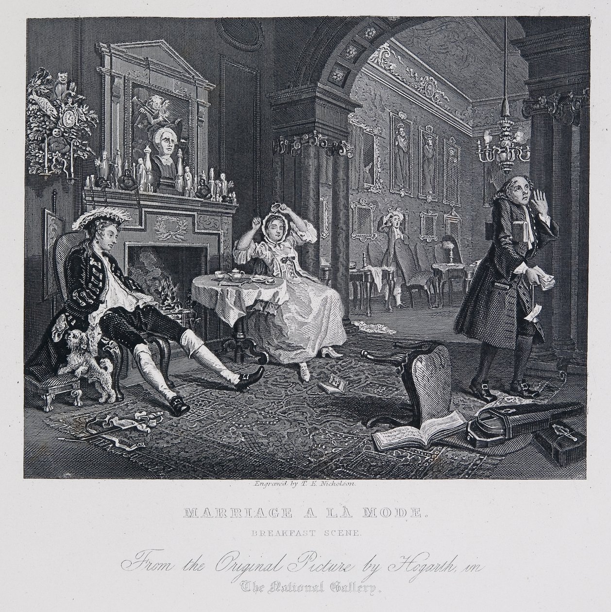 Heirat à la Mode: Frühstücksszene von William Hogarth