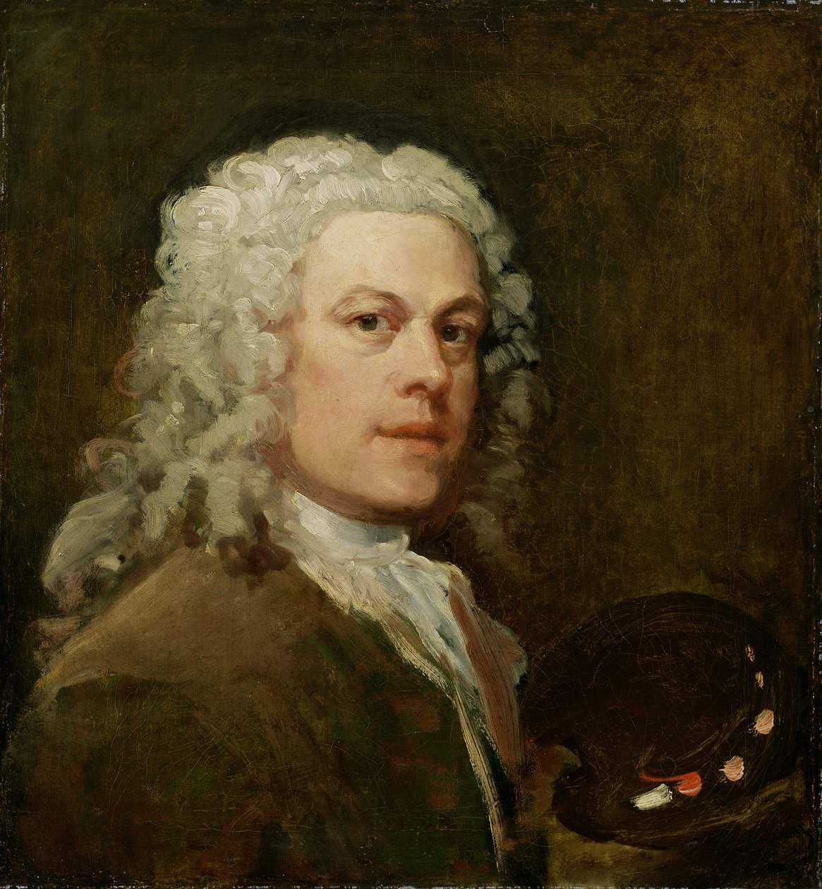 Selbstporträt, um 1735-40 von William Hogarth