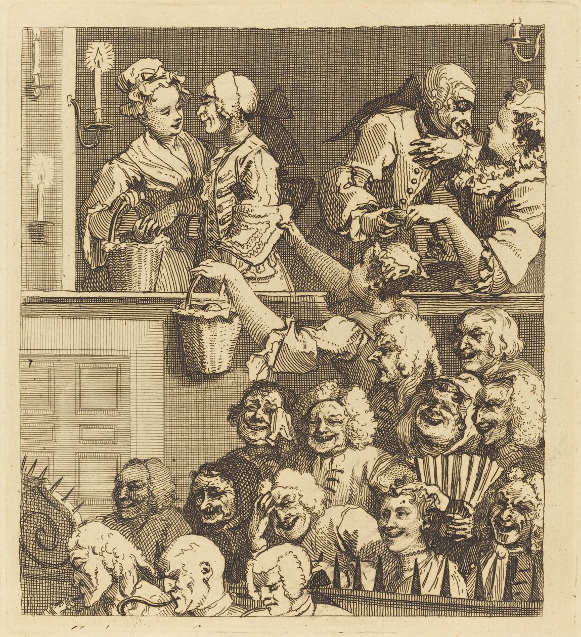 Das lachende Publikum von William Hogarth