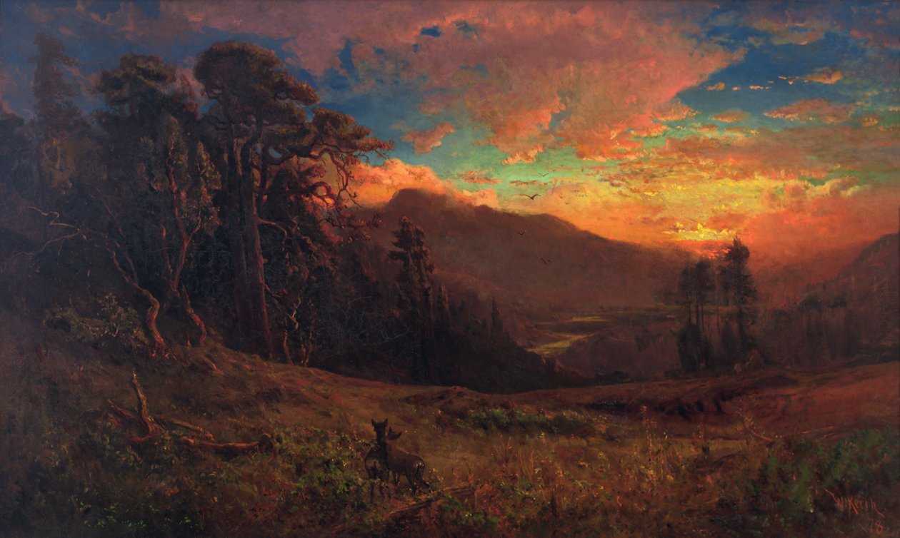 Ein herbstlicher Sonnenuntergang am Russian River von William Keith