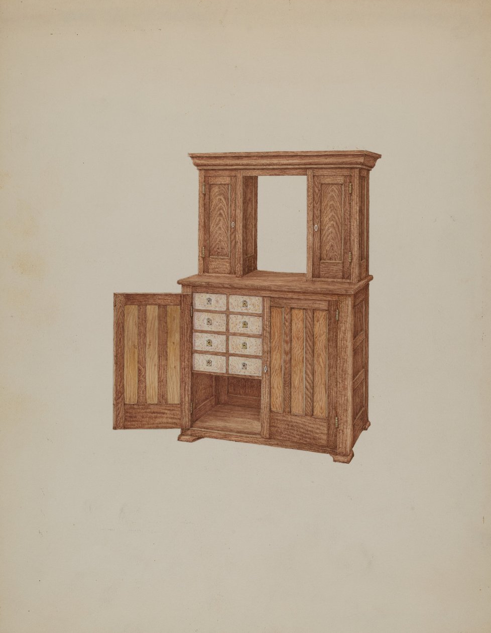 Schrank mit Elfenbeinschlüssellöchern, um 1937 von William Kieckhofel