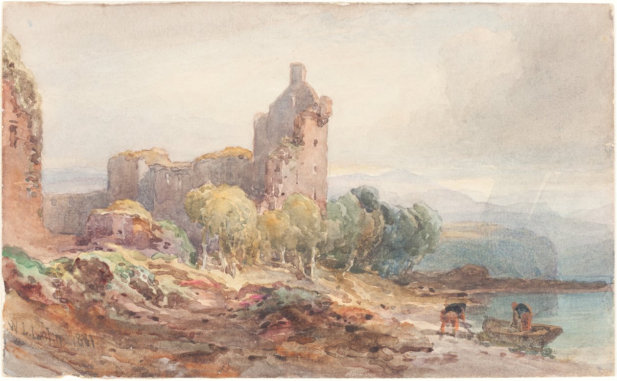 Eine Ruine auf einem See von William Leighton Leitch