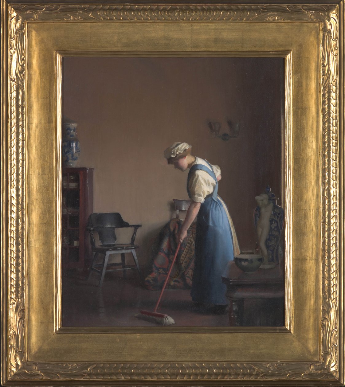 Mädchen beim Fegen, ca. 1912 von William McGregor Paxton