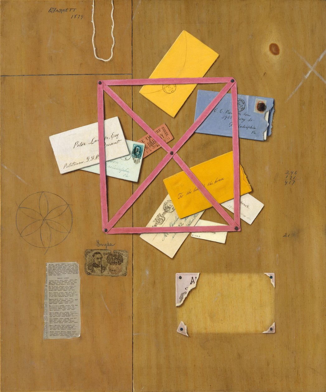 Das Briefregal des Künstlers, 1879 von William Michael Harnett