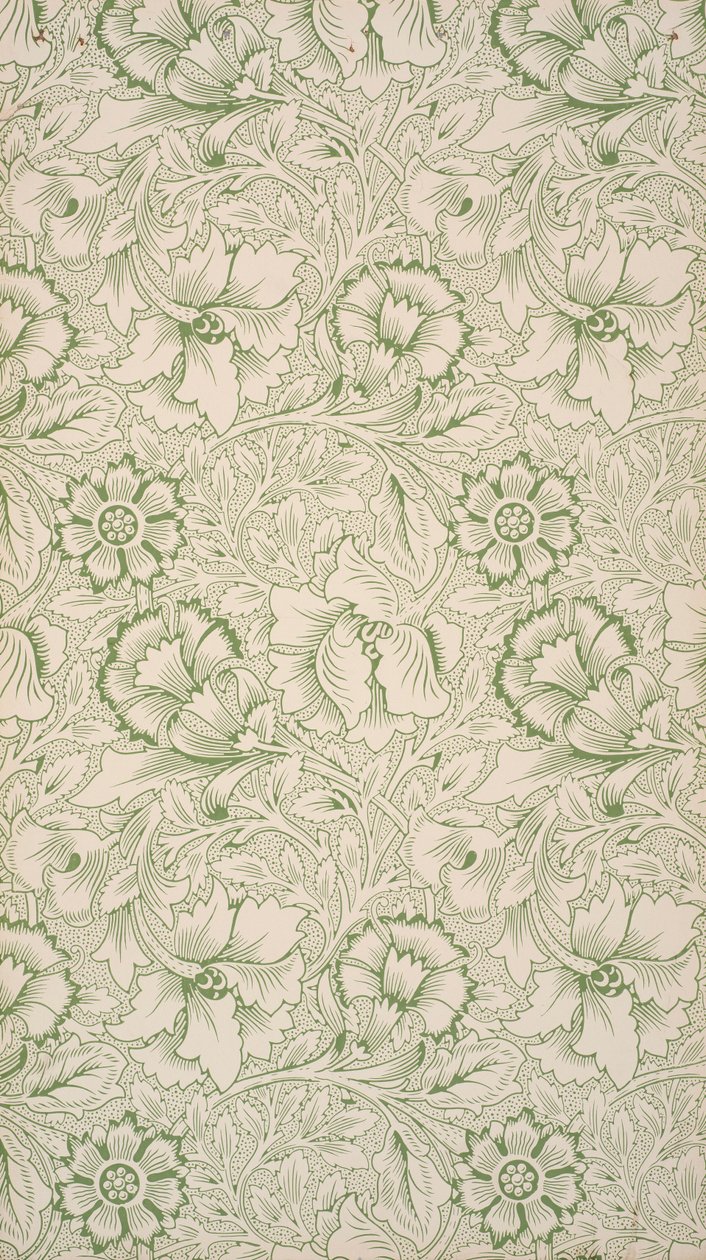 Pink und Mohn. Tapete, 1881 von William Morris