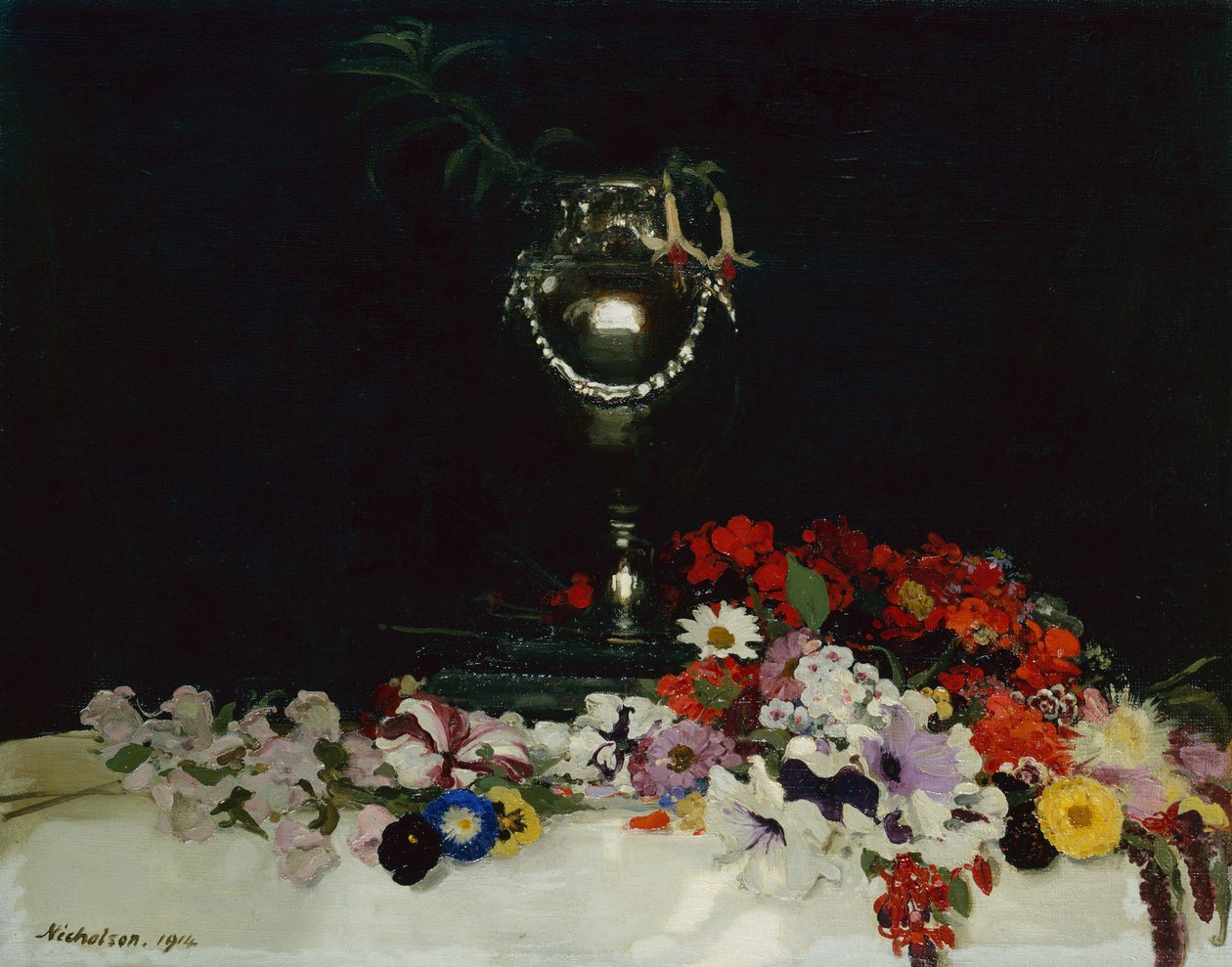 Urne und Blumen auf einem Tisch von William Nicholson