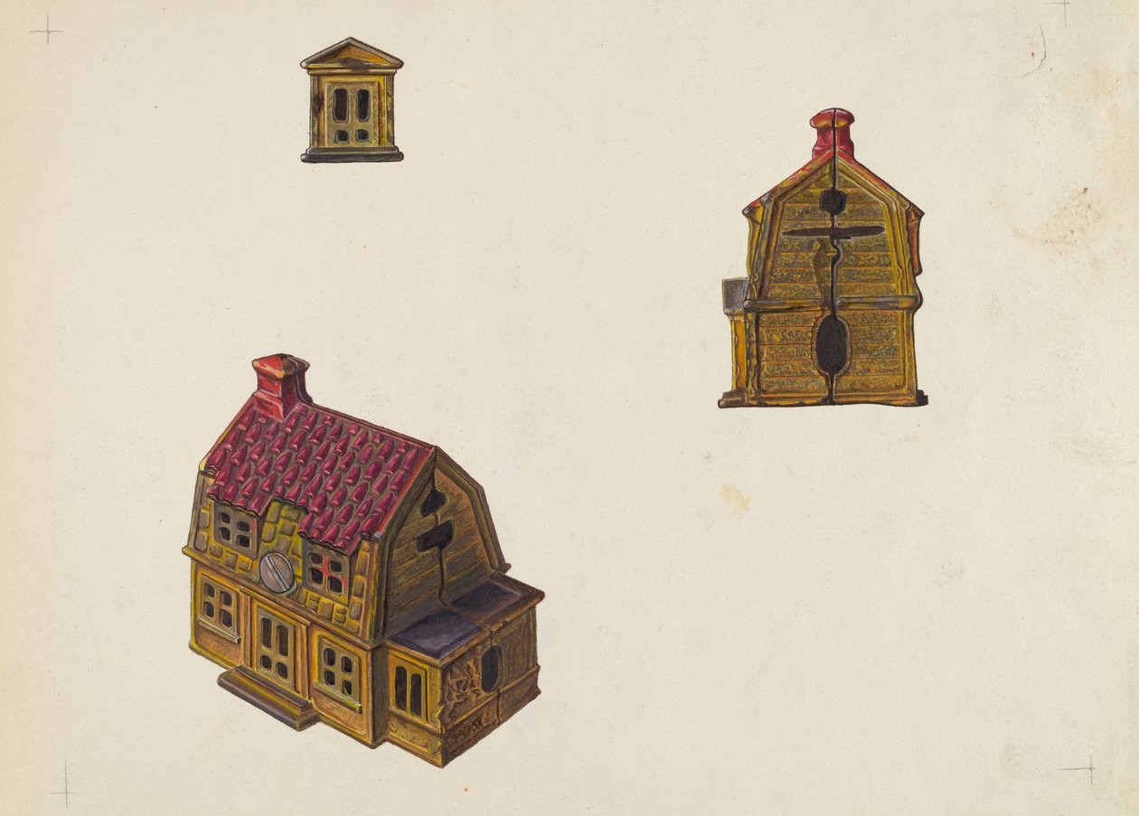 Ziegeldach Haus Sparbüchse von William O. Fletcher