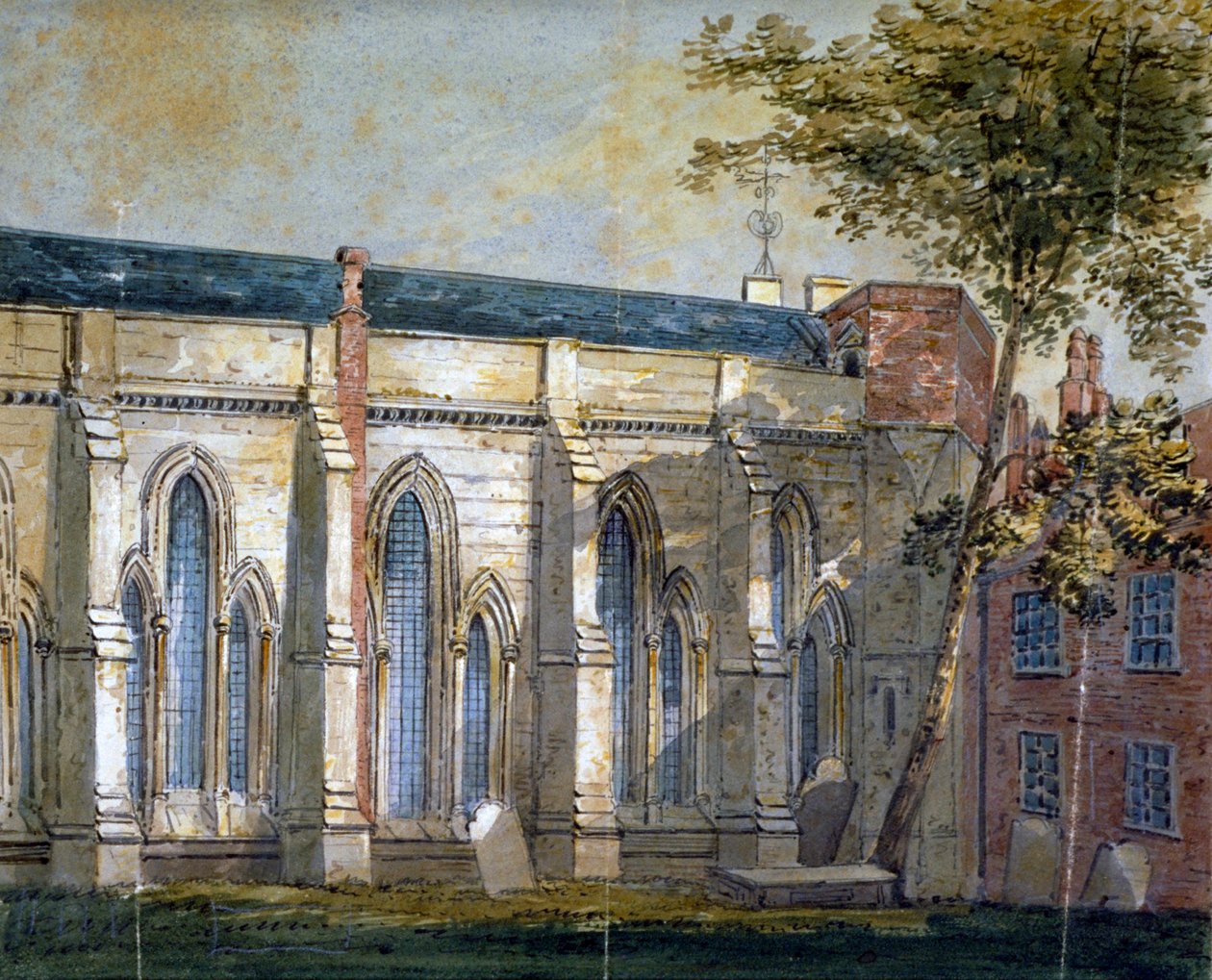 Ansicht der Temple Church, London, ca. 1810 von William Pearson