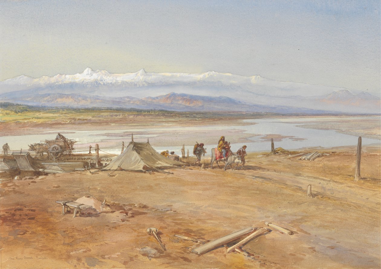 Der Fluss Chenab, Punjab von William Simpson