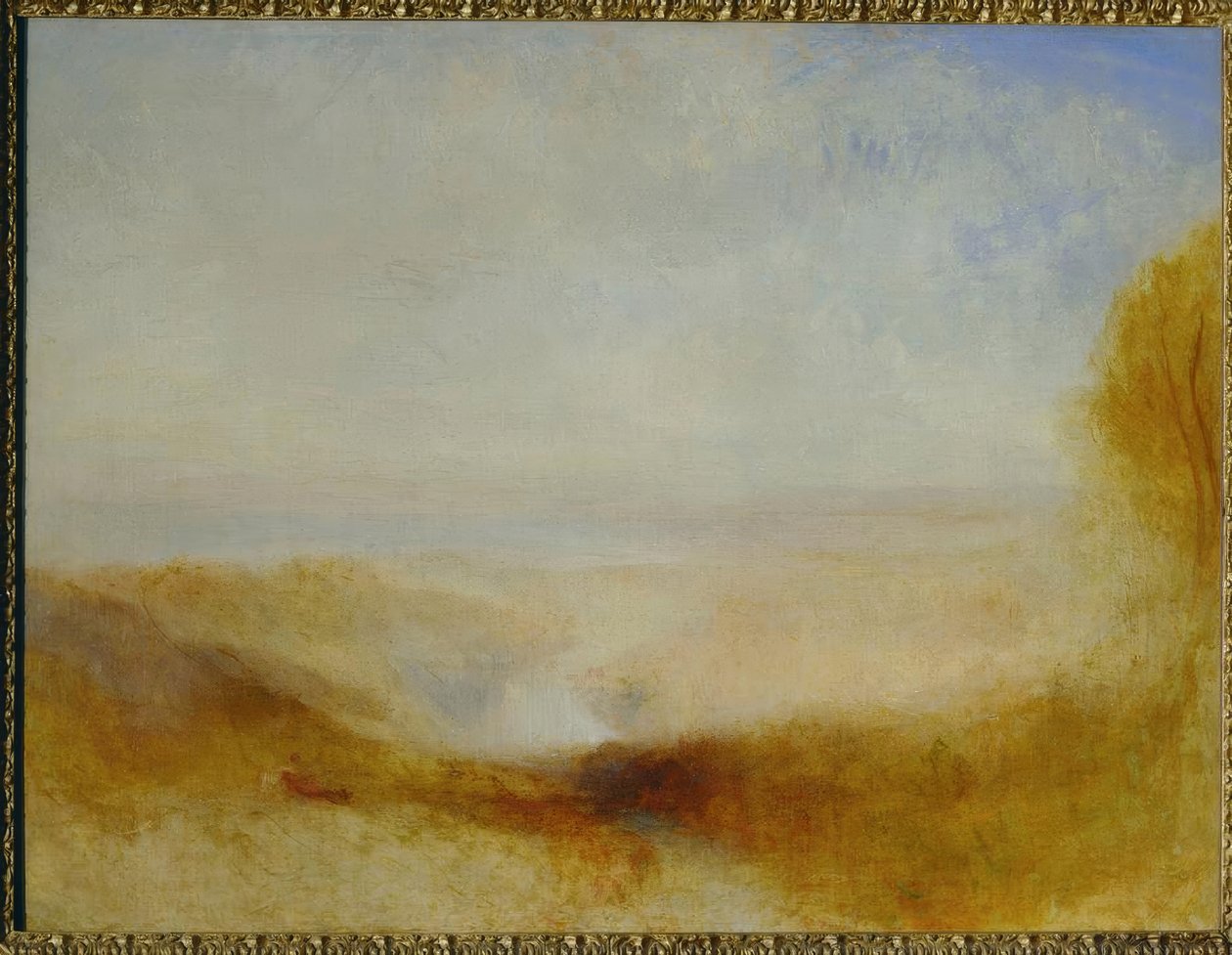 Landschaft mit Fluss und Bucht in der Ferne von Joseph Mallord William Turner