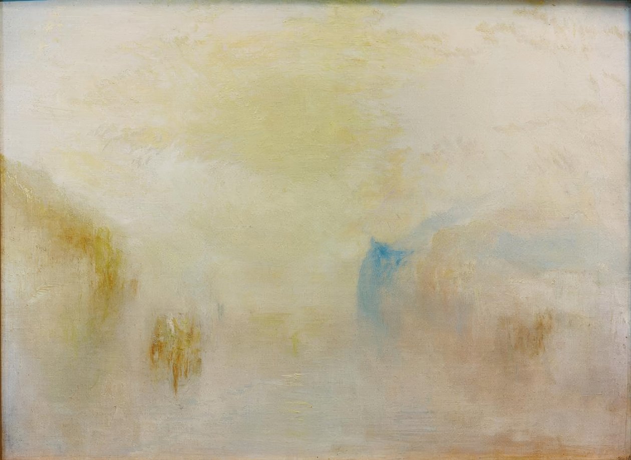 Sonnenaufgang mit Boot zwischen Landzungen von Joseph Mallord William Turner