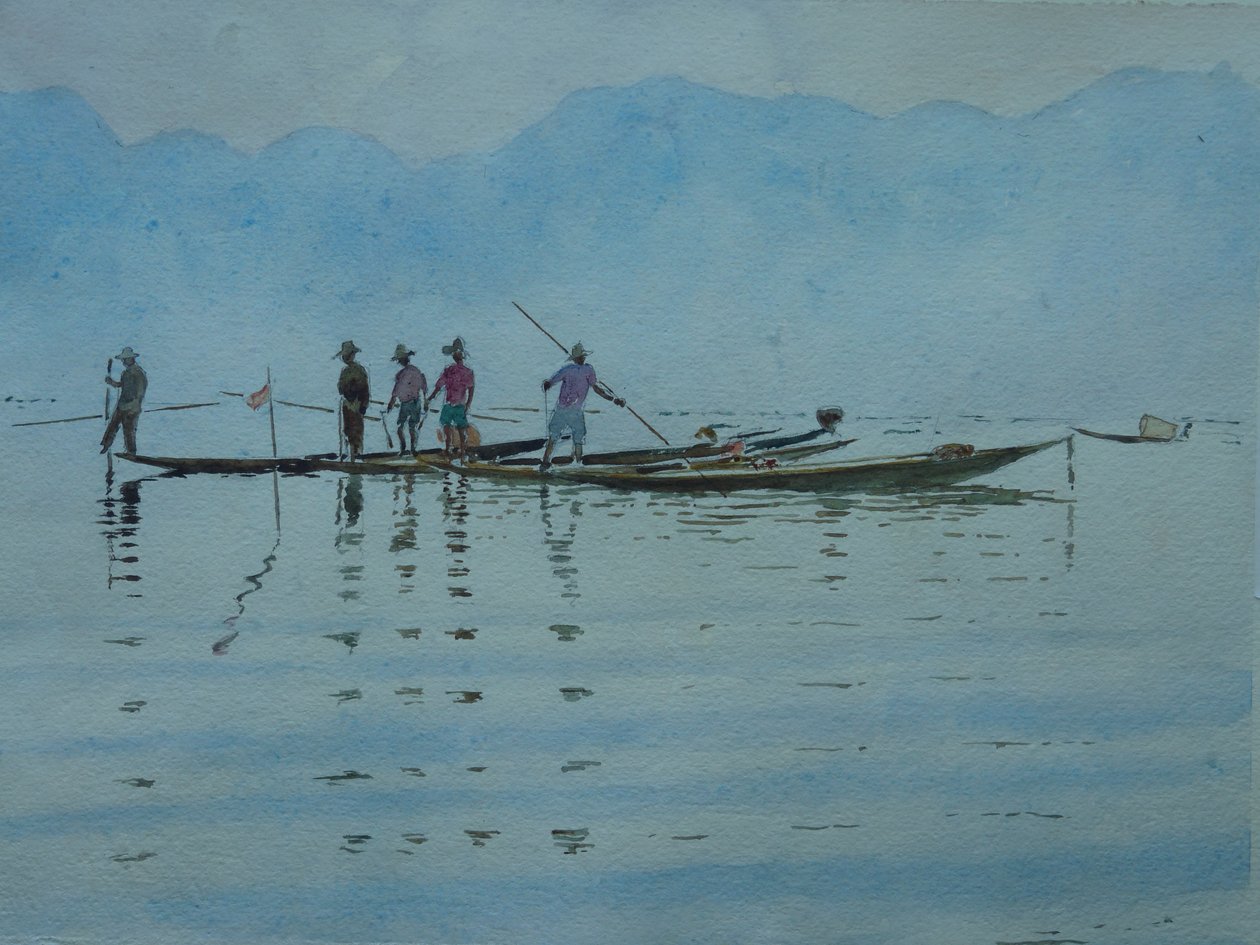 Fischen am Inle-See von Wilson Clive