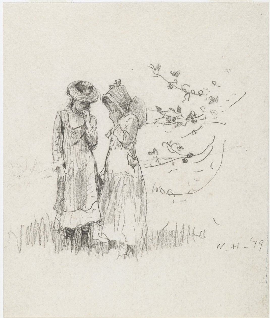 Zwei Mädchen auf dem Feld von Winslow Homer