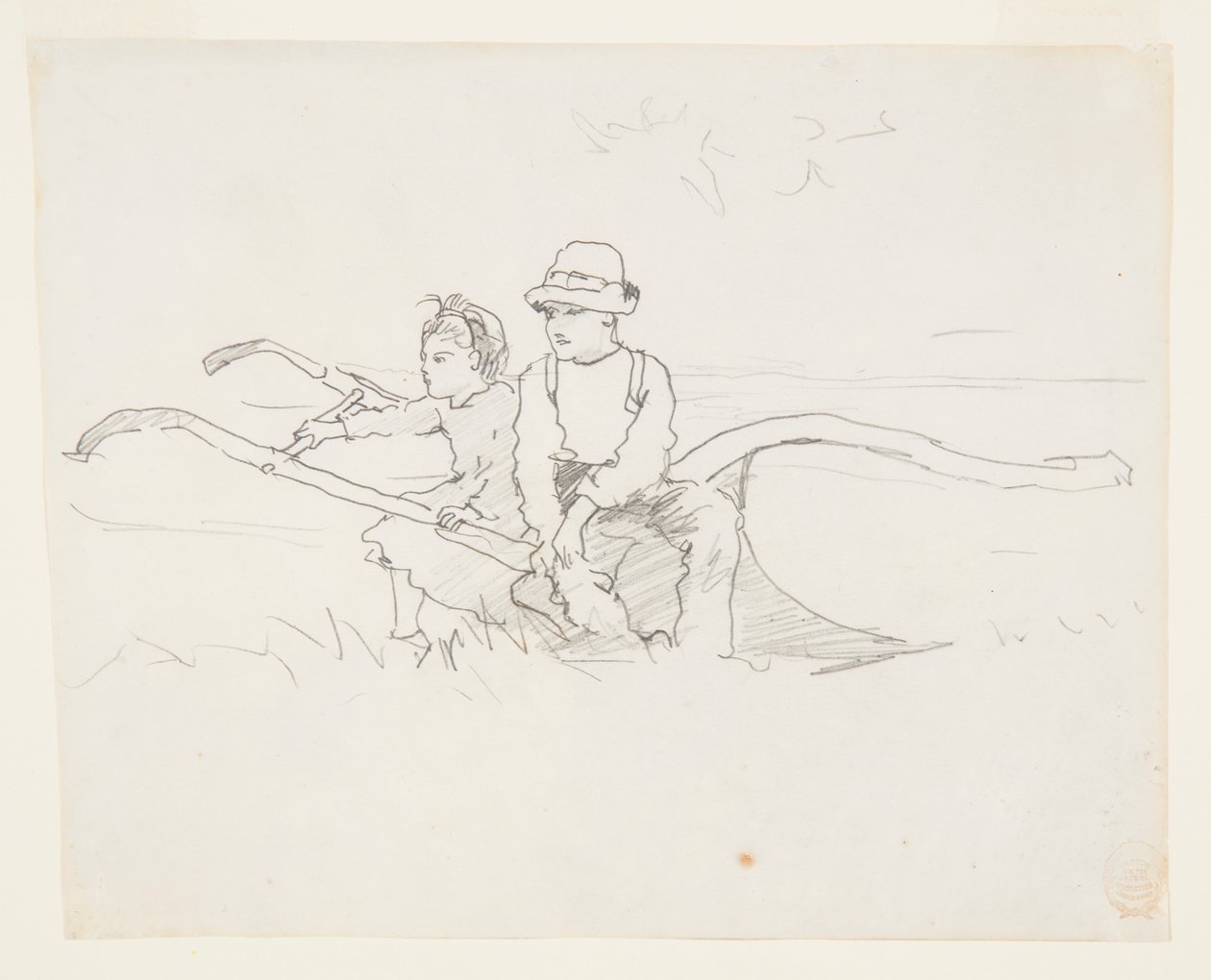 Junge und Mädchen auf einem Pflug von Winslow Homer