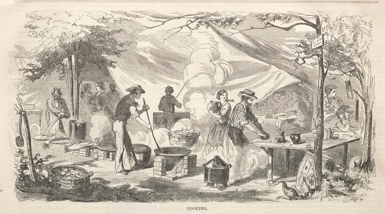 Camp-Meeting-Skizzen: Kochen, 1858 von Winslow Homer