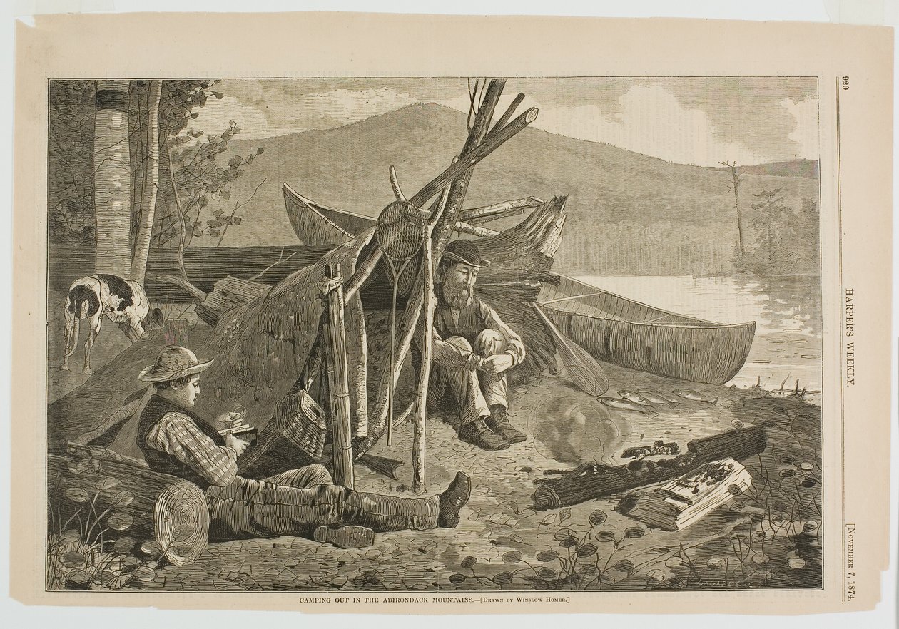 Camping in den Adirondack-Bergen von Winslow Homer