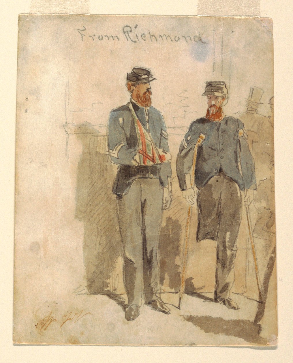 Zeichnung, Aus Richmond; Zwei verwundete Soldaten, 1862 von Winslow Homer