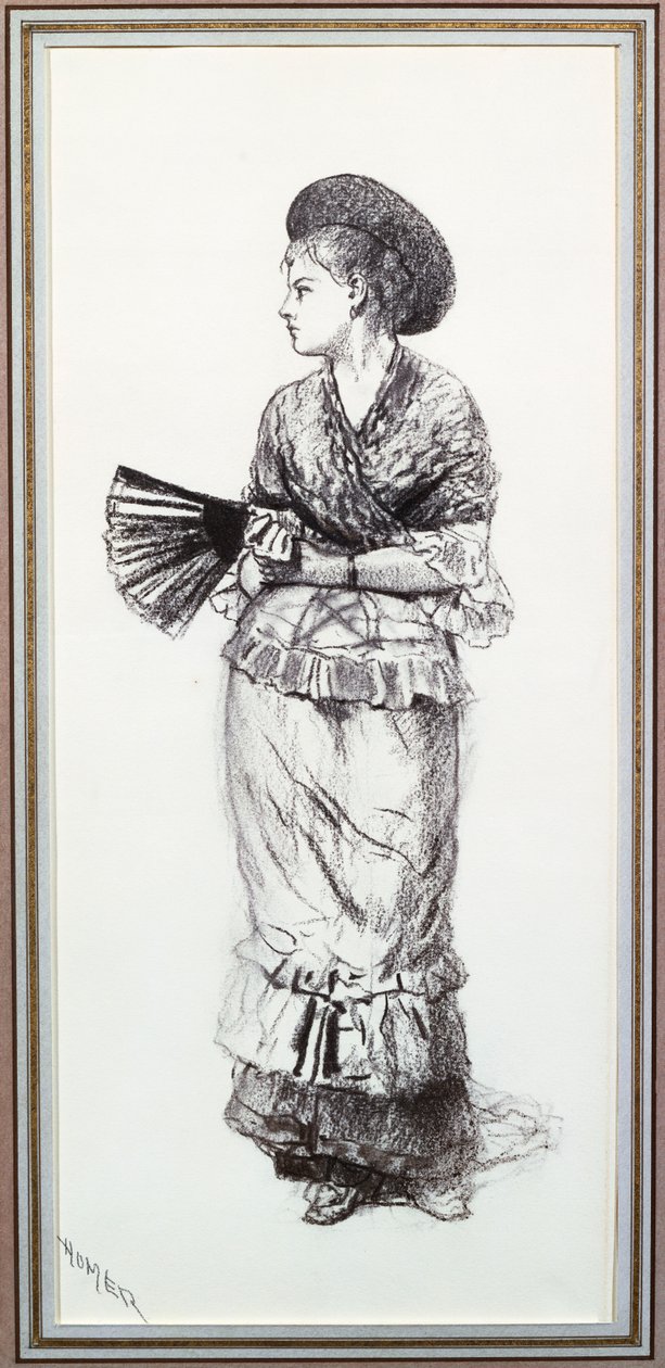 Mädchen mit Fächer von Winslow Homer