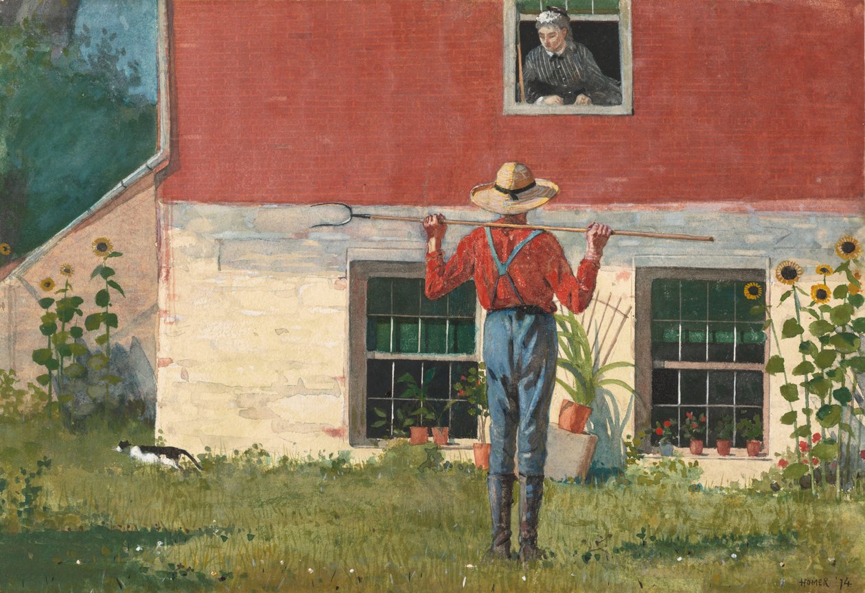 Im Garten Rustikale Werbung von Winslow Homer