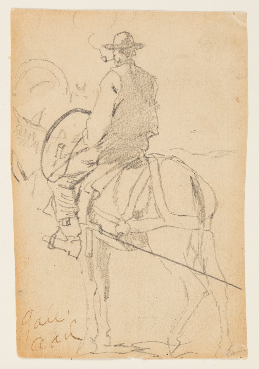Mann reitet ein Pferd von Winslow Homer
