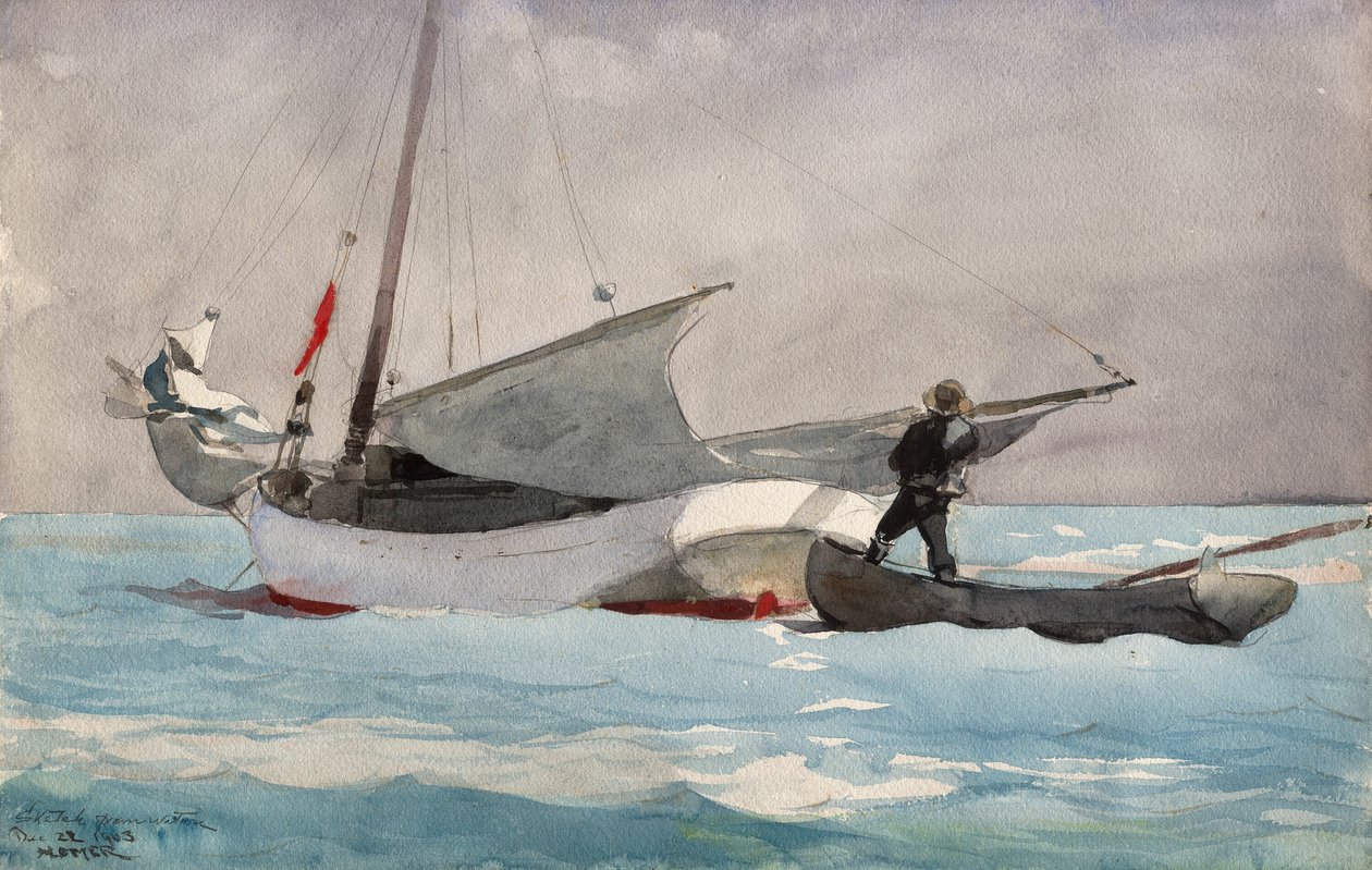 Segel verstauen von Winslow Homer