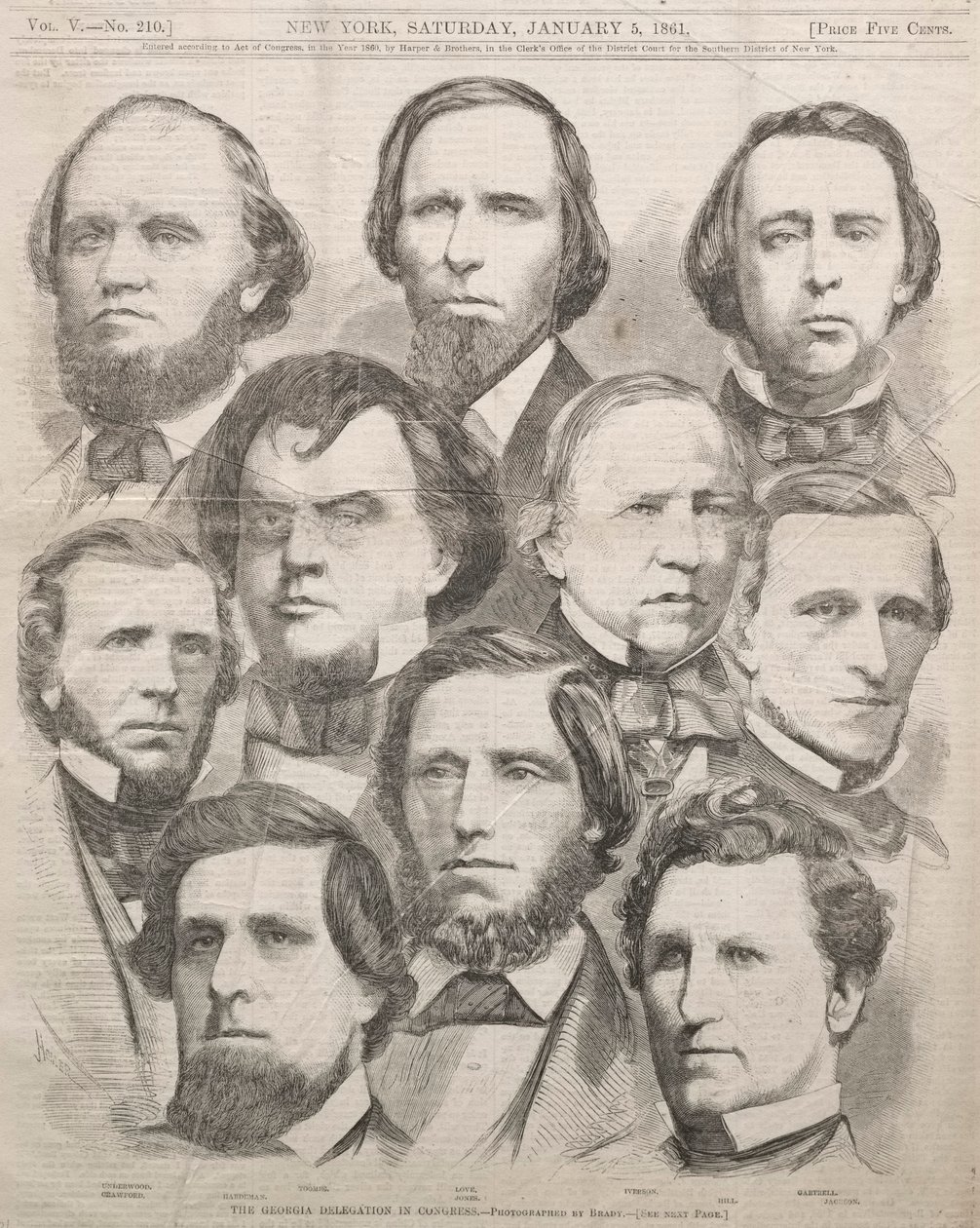 Die Delegation von Georgia im Kongress, 1861 von Winslow Homer