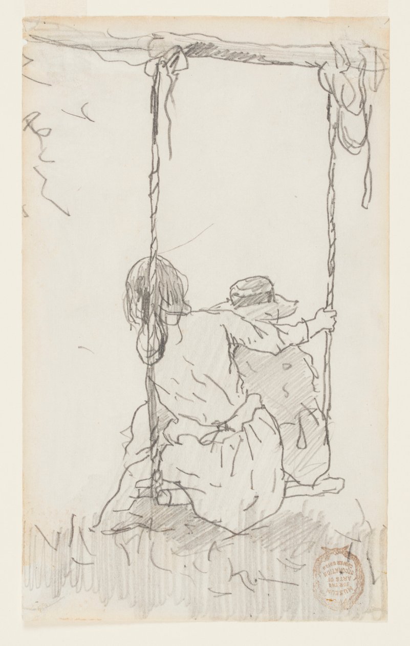 Zwei Mädchen auf einer Schaukel von Winslow Homer