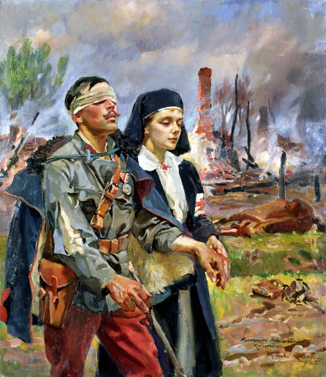 Verwundeter Soldat, 1915 von Wojciech Kossak