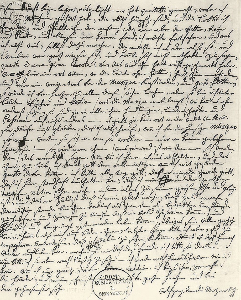 Eigenhändiger Brief Mozarts von Wolfgang Amadeus Mozart