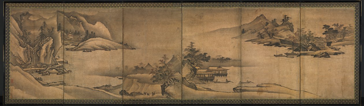 Landschaft der vier Jahreszeiten, frühe 1500er von Yi Sumun